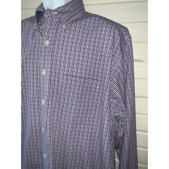 Brooks Brothers Other - Brooks Brothers Sz LARGE Purple Plaid L/S Non Iron Casual Dress Shirt Pocket EUC